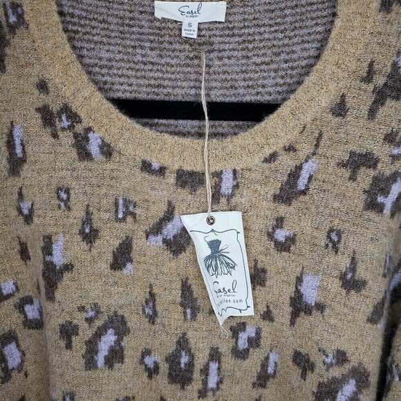 Easel NWT Leopard Print Oversized Knit Sweater Small - Picture 8 of 10